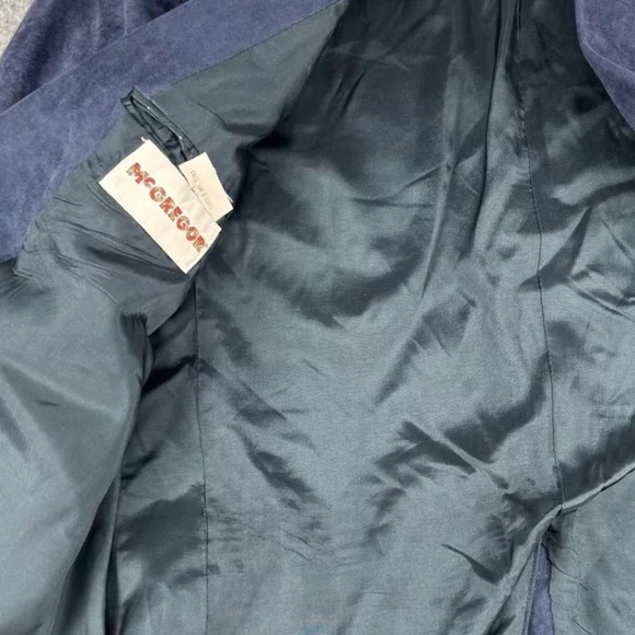 Vintage McGregor 42S Navy Blue Suede Blazer – Classic 2-Button Retro Style! - Picture 8 of 10